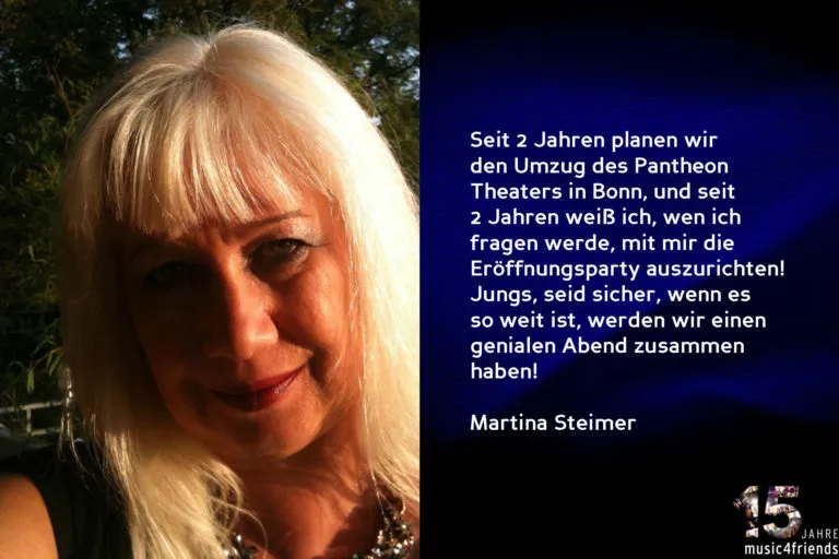 Music4Friends Jubiläum: Gratulationen und schöne Momente der 15-jährigen Wegbegleitung.